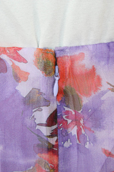 J Crew Womens Wrap Skirt Floral Multicolor Cupro Midi Zip Size M