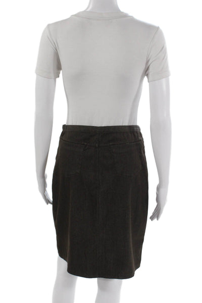 Ralph Lauren Sport Womens Straight Pencil Mini Skirt Brown Cotton Button Size 2