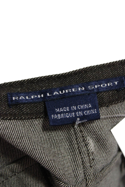 Ralph Lauren Sport Womens Straight Pencil Mini Skirt Brown Cotton Button Size 2