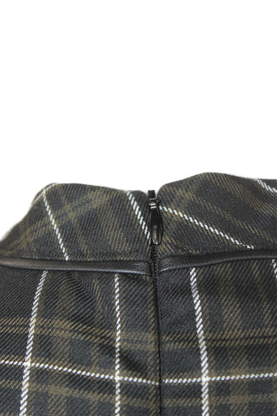 Zara Womens Shift Mini Dress Black Plaid High Neck Longsleeve Polyester Size XS