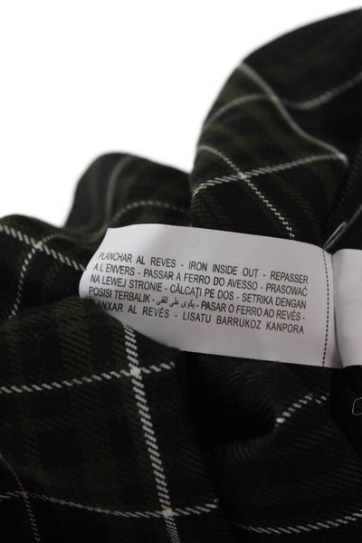 Zara Womens Shift Mini Dress Black Plaid High Neck Longsleeve Polyester Size XS
