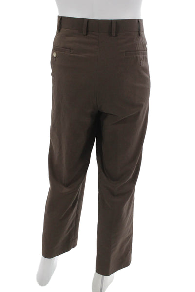 Peter Millar Mens Khakis Brown Polyester Button Inseam 28 Size 36