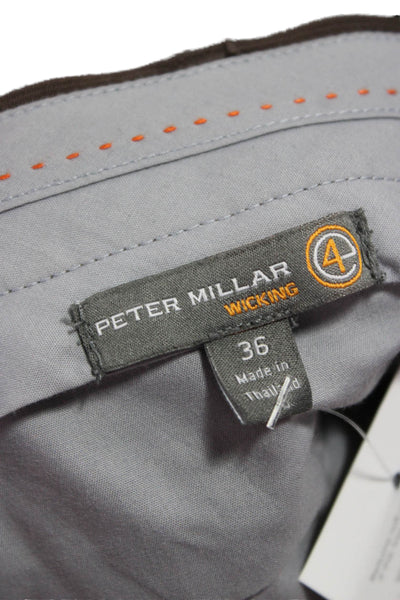 Peter Millar Mens Khakis Brown Polyester Button Inseam 28 Size 36