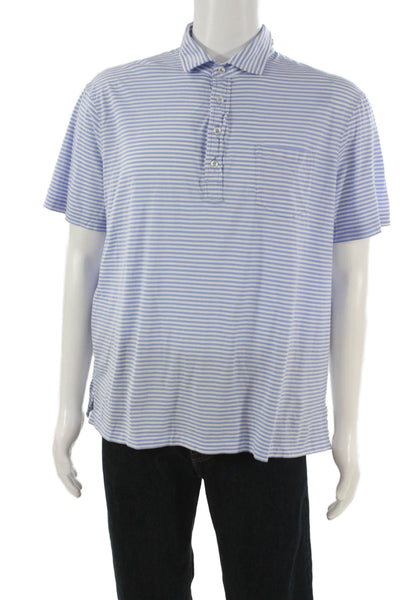 Polo Ralph Lauren Mens Striped Collared Button-Down Shirt Blue Size XL