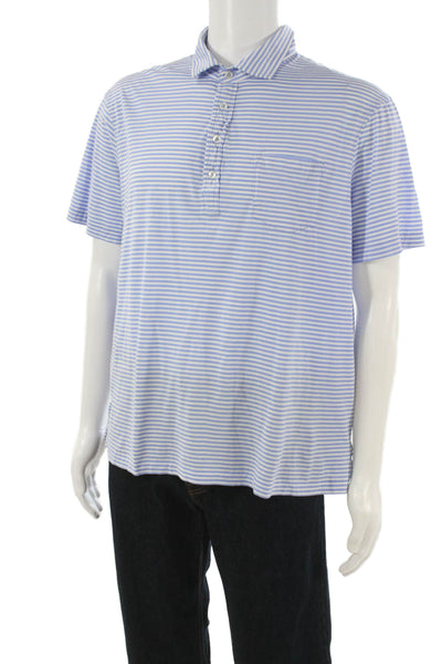 Polo Ralph Lauren Mens Striped Collared Button-Down Shirt Blue Size XL