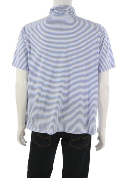 Polo Ralph Lauren Mens Striped Collared Button-Down Shirt Blue Size XL