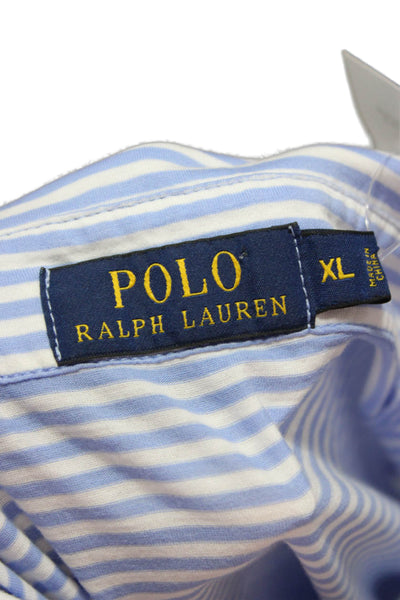 Polo Ralph Lauren Mens Striped Collared Button-Down Shirt Blue Size XL