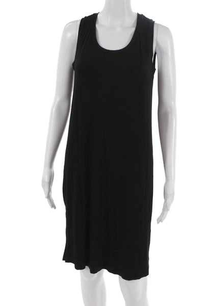 Saks Fifth Avenue Women Tank Dress Black Scoop Neck Knee Length Petite Size S