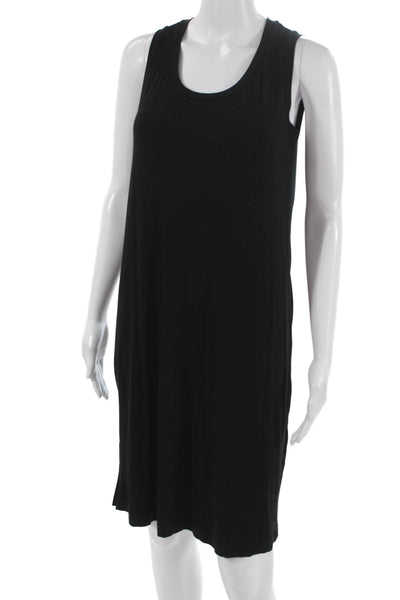 Saks Fifth Avenue Women Tank Dress Black Scoop Neck Knee Length Petite Size S