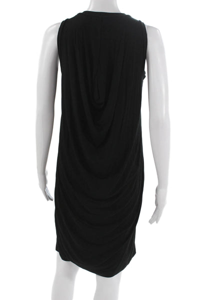 Saks Fifth Avenue Women Tank Dress Black Scoop Neck Knee Length Petite Size S
