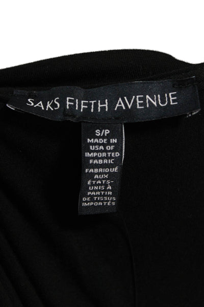 Saks Fifth Avenue Women Tank Dress Black Scoop Neck Knee Length Petite Size S