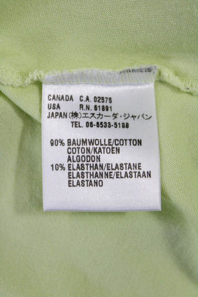 Escada Womens Basic V-Neck Short Sleeve Green Cotton T-Shirt Size 36