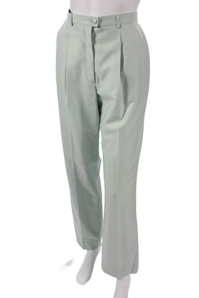 Escada Women Green Wool Dress Pants Button Size 36