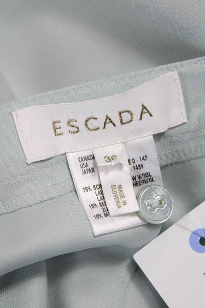 Escada Women Green Wool Dress Pants Button Size 36