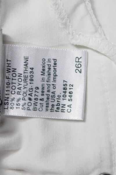 AG Adriano Goldschmied Womens Skinny White Jeans Mid Rise Cotton Blend Size 26