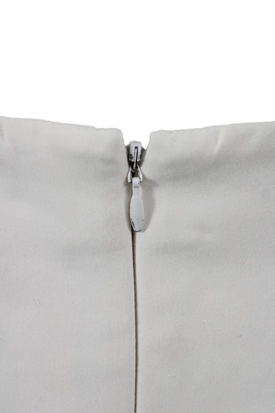 Tibi Womens Wrap Skirt White Cotton Zip Knee Length Size 0