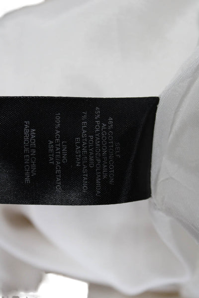 Tibi Womens Wrap Skirt White Cotton Zip Knee Length Size 0
