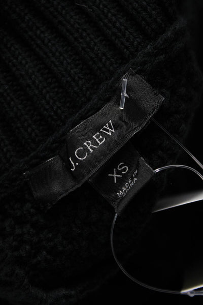 J Crew Womens Black Cotton High Neck Pullover Sweater Long Sleeve Size XS