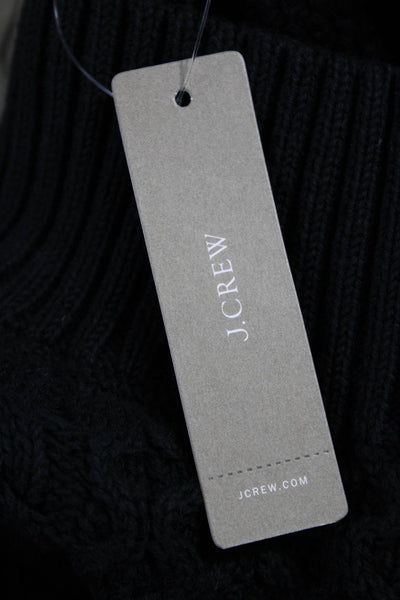 J Crew Womens Black Cotton High Neck Pullover Sweater Long Sleeve Size XS