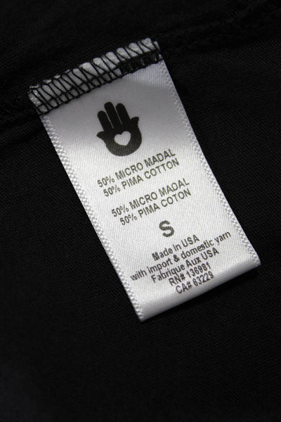 Spiritual Gangster Women Basic Black Tank Micro Modal Crew Neck Yoga Size S