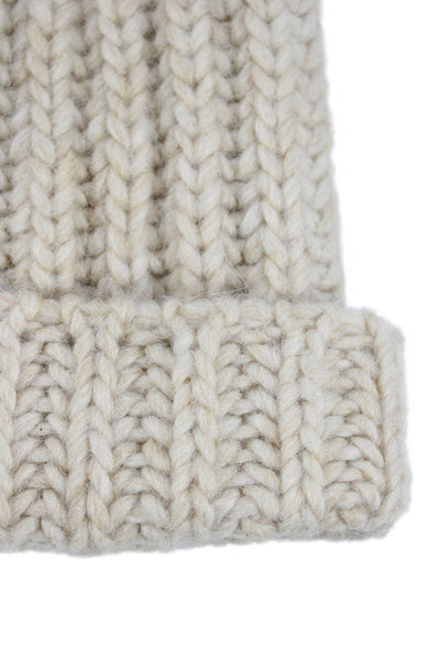J Crew Women's Pom-Pom Knit Beanie Hat Beige One Size
