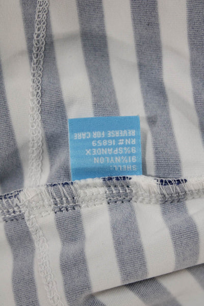 J. Mclaughlin Women Mini Straight Pencil Skirt Blue Striped Nylon Size S