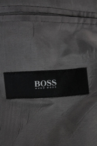Boss Hugo Boss Mens Gray Cupro Blazer Size 40