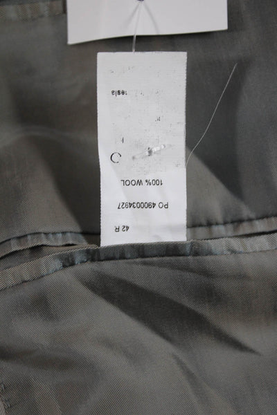 Calvin Klein Mens Blazer Gray 100% Wool Solid Button Size 42