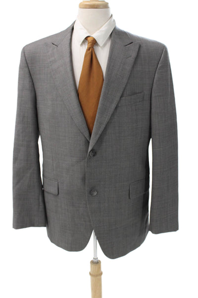 Jack Victor Mens Blazer Gray Wool Check Button Size 42