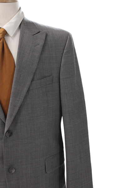 Jack Victor Mens Blazer Gray Wool Check Button Size 42