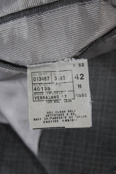 Jack Victor Mens Blazer Gray Wool Check Button Size 42