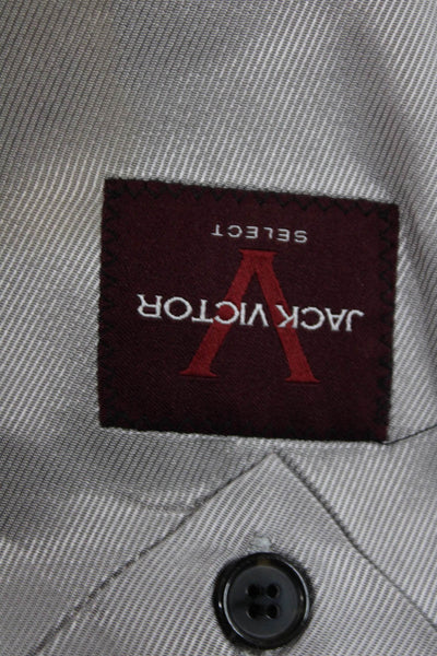 Jack Victor Mens Blazer Gray Wool Check Button Size 42