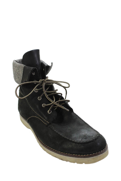 Wolverine Mens Leather Lace Up Snow Ankle Boots Black Size 13 Medium