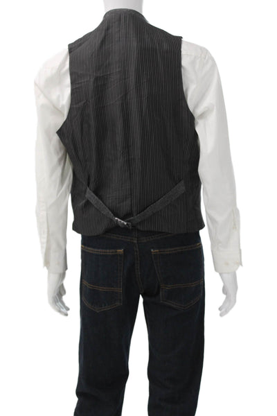 Joseph Abboud Mens 2 Piece Suit Jacket Wool Herringbone Gray Button Size 42