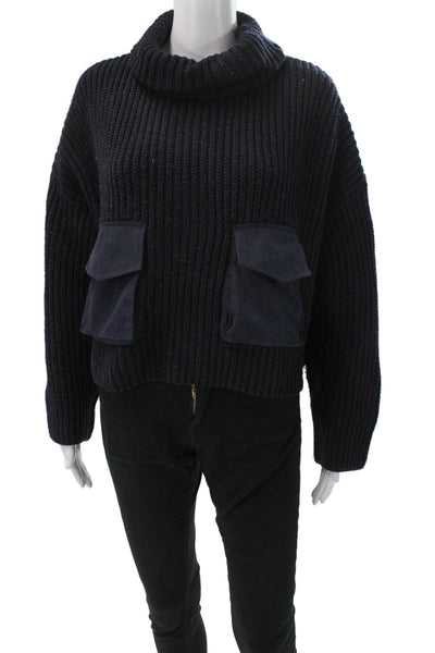 Zara Womens Black Wool Cowl Neck Long Sleeve Pullover Sweater Size M