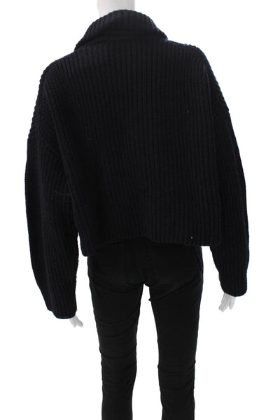 Zara Womens Black Wool Cowl Neck Long Sleeve Pullover Sweater Size M