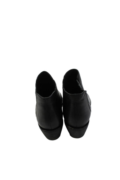 Joie Womens Leather Stretch Inset Pull On Ankle Boors Black Size 37 7