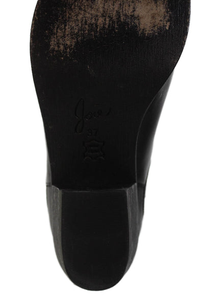 Joie Womens Leather Stretch Inset Pull On Ankle Boors Black Size 37 7