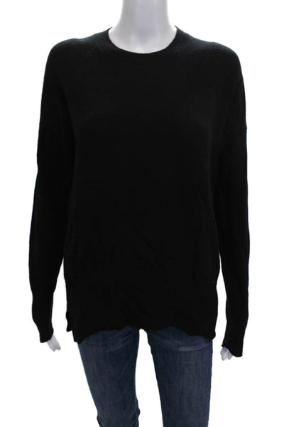 Theory Womens Black Cashmere Blend Pullover Sweater Crew Neck Long Sleeve Size M