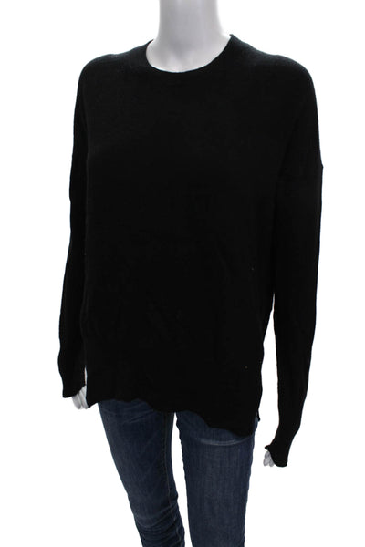 Theory Womens Black Cashmere Blend Pullover Sweater Crew Neck Long Sleeve Size M