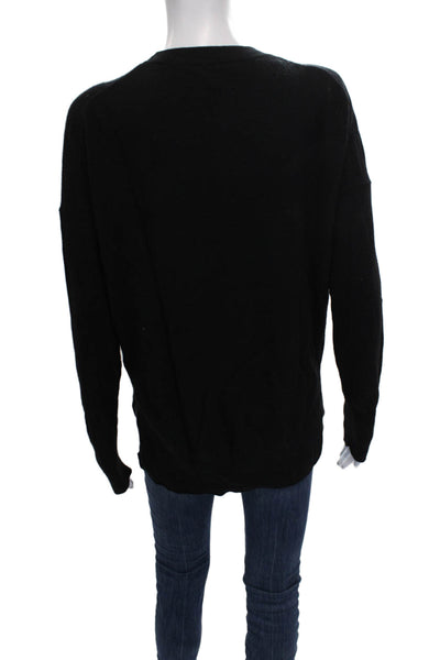 Theory Womens Black Cashmere Blend Pullover Sweater Crew Neck Long Sleeve Size M