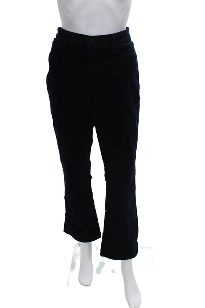 L Agence Womens Straight Pants Blue Cotton High Rise 30in Inseam Size 29