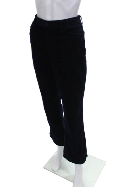 L Agence Womens Straight Pants Blue Cotton High Rise 30in Inseam Size 29