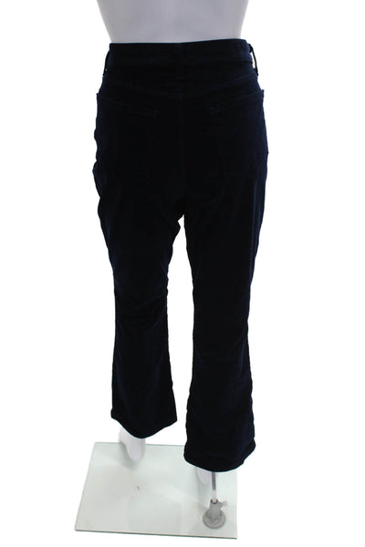 L Agence Womens Straight Pants Blue Cotton High Rise 30in Inseam Size 29