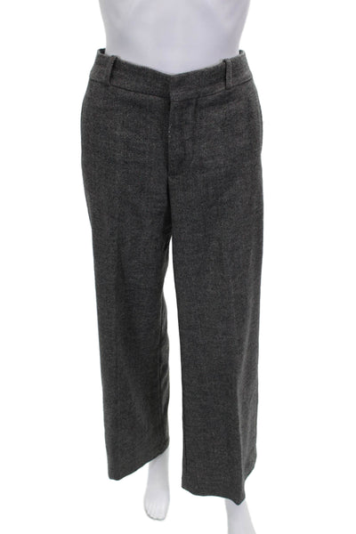 Zara Women Dress Pants Gray Herringbone Polyester Zip Inseam 28 Size XS