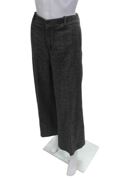 Zara Women Dress Pants Gray Herringbone Polyester Zip Inseam 28 Size XS