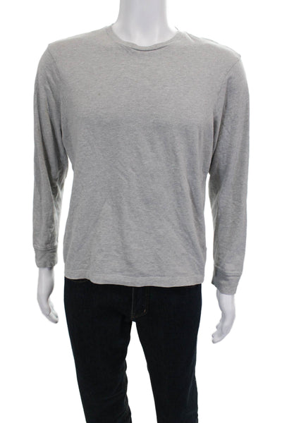 J Crew Mens Gray Long Sleeve Crewneck Shirt 100% Cotton Size M