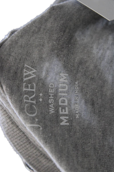 J Crew Mens Gray Long Sleeve Crewneck Shirt 100% Cotton Size M