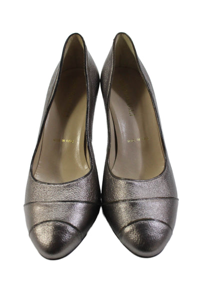 Bruno Magli Womens Leather Round Toe Slide On Pumps Grey Size 37 7