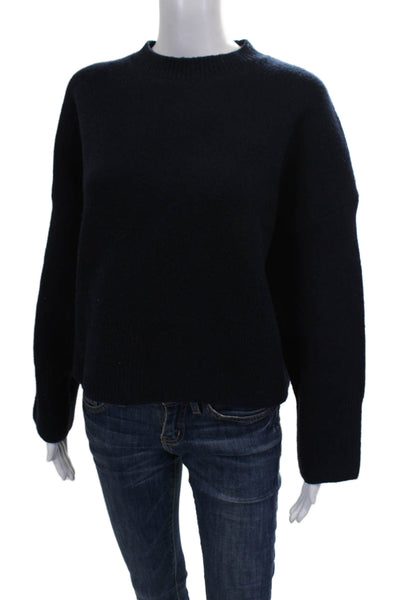 Zara Womens Blue Mock Neck Pullover Sweater Acrylic Long Sleeve Casual Size S